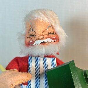 Annalee Santa with green train. 1989